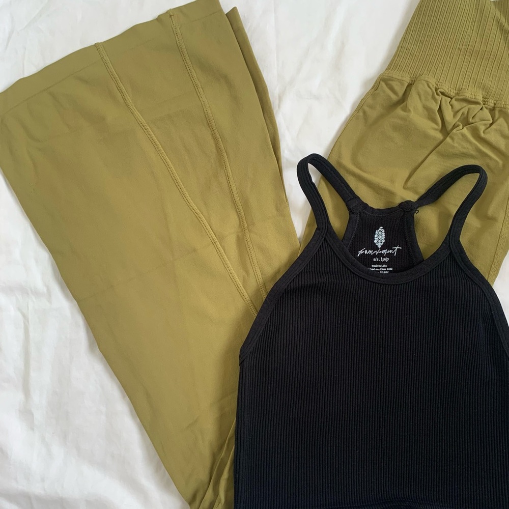 NEW Free People Movement Set - Good Karma Flared Leggings + Happiness Runs Tank